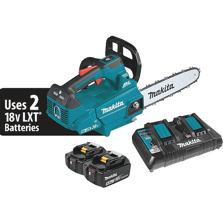 Makita 14 in L Cordless Battery-Powered Chainsaw Kit, 18 V, 5.0Ah, Battery Included XCU08PT