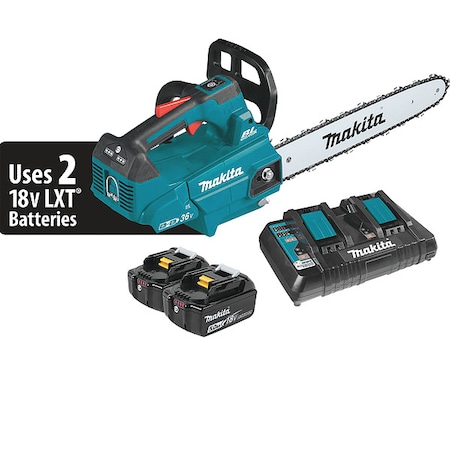 Makita 16 in L Cordless Battery-Powered Chainsaw Kit, 18 V, 5.0Ah, Battery Included XCU09PT