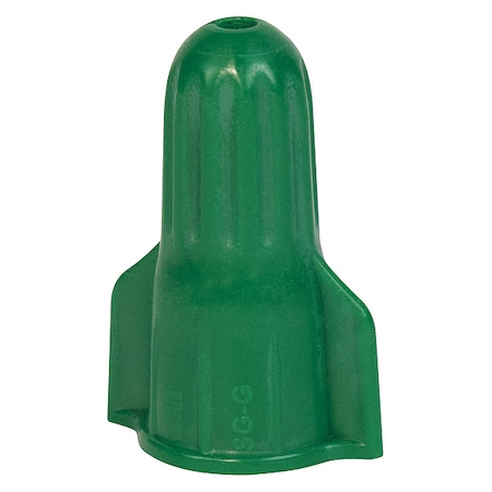 3M Twist-On Wire Connector, 10 AWG Max, Green, Polypropylene Insulation, 600 V, 500 PK SG-G BAG