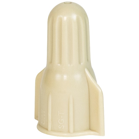 3M Twist-On Wire Connector, 8 AWG Max, Tan, Polypropylene Insulation, 600 V, 100 PK SG-T POUCH