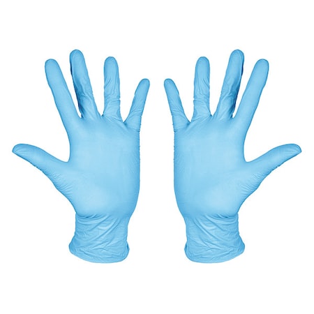 Condor Not Applicable, Disposable Gloves, 2.4 mil Palm, Nitrile, Powder-Free, XL (10), 100 PK, Blue 60JJ46