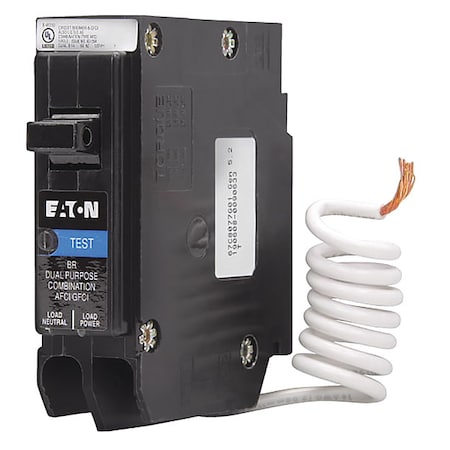 Eaton Circuit Breaker, BR Series, 20A, 1 Pole, 120V AC, 10kA BRN120AF