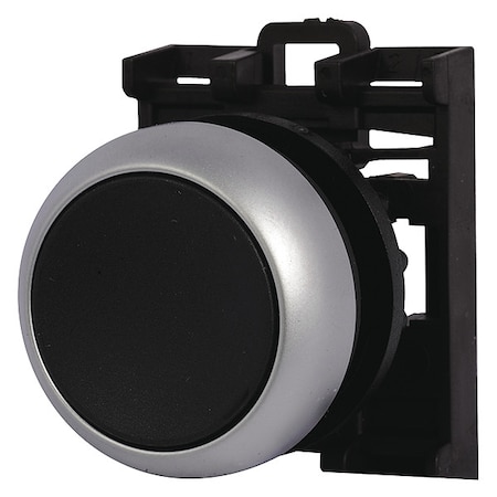 Eaton Flush Push Button, Black, Non-Illum, 22mm M22-D-S