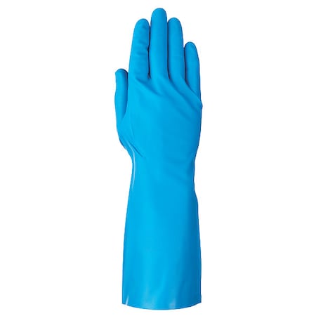 Ansell Chemical Resistant Gloves, Nitrile, Full, Gauntlet, Blue, 10, 1 PR 58-010
