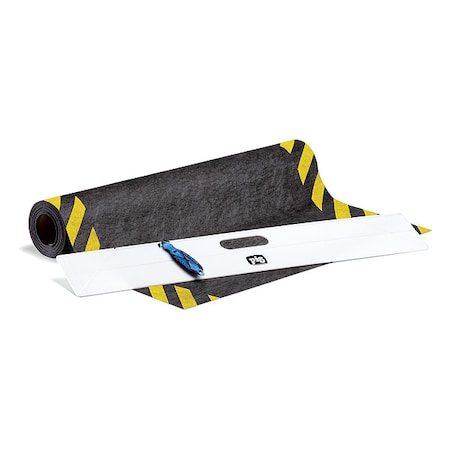 Pig Floor Runner, Polypropylene, 1/8 in Thick, Black, 3 ft W x 25 ft L GRPSB36206-BK