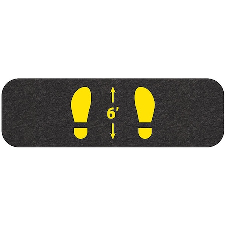 Pig Floor Sign Mat, 26" L, 8" W, Black, PK 6 GMC82001-BK