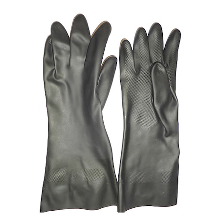 Condor Chemical Resistant Gloves, Neoprene, 12 in L, 25 mil, Black, XL, 1 PR 60KV26