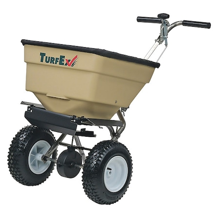 Turfex 100 lbs Cap Broadcast Spreader For Granular Fertilizer/Herbicide/Pesticide/Seed, Up to 12 ft Spread TS70