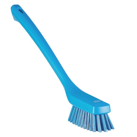 Remco 1 73/100 in W Scrub Brush, Stiff, 12 in L Handle, 4 33/100 in L Brush, Blue, Plastic 41853