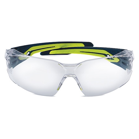 Bolle Safety Silex, Safety Glasses, Anti-Fog, Anti-Static & Anti-Scratch, Clear Lens, Black/Green Frame SILEXPPSI