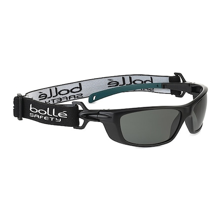 Bolle Safety Baxter, Safety Glasses, Uncoated, Gray Lens, Black/Blue Frame, Full-Frame, Polarized BAXPOLWFS