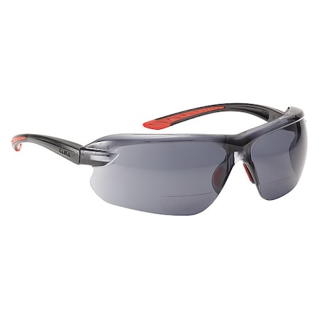 Bolle Safety PSSIRI, Safety Glasses, Anti-Fog, Anti-Static & Anti-Scratch, Gray Lens, Black/Red Frame PSSIRI-433