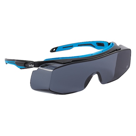 Bolle Safety Tryon OTG, Safety Glasses, Anti-Fog, Anti-Static & Anti-Scratch, Gray Lens, Black/Blue Frame TRYOTGPSF