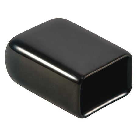 Caplugs Vinyl Rect Cap - Flat End, Black, Vinyl 1500 PK VRF-500X625-16 N893A11A