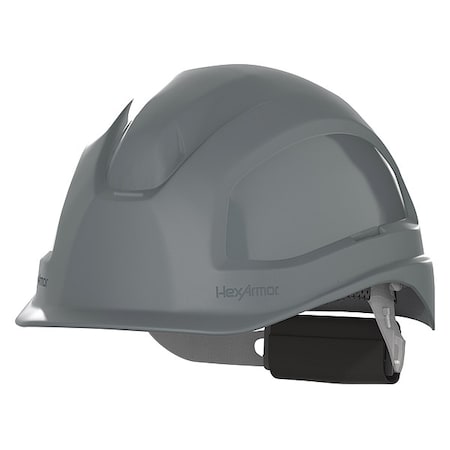 Hexarmor Hard Hat, Ceros, Polyethylene, 6 Point Ratchet, Type 1, Class E, Gray 16-13006