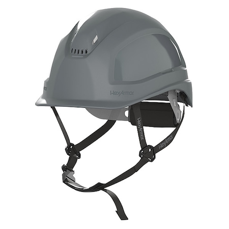 Hexarmor Hard Hat, Ceros, Polyethylene, 6 Point Ratchet, Type 1, Class C, Gray 16-14006