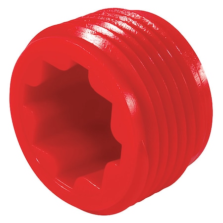 Caplugs Threaded Plug, Red, HDPE 1000 PK P-68V 194706HB