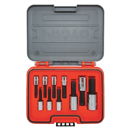 PROTO Hex Bit Set, 3/8", 1/2" Drive, 10 pcs., SAE J52110H