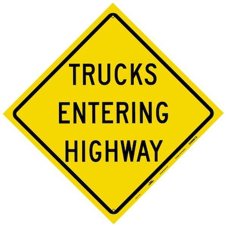 Condor Reflective Aluminum Traffic Sign, 24 in H, 24 in W, Aluminum, Diamond, English, 60MM12 60MM12