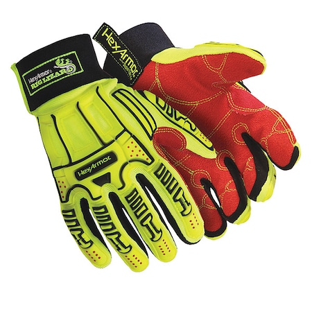 Hexarmor Rig Lizard(R) 2025X Mechanics Gloves, Synthetic Leather Palm, S, High-Visibility Yellow 2025X-S (7)