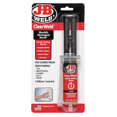J-B Weld Spray Adhesive, Clear, 0.47 oz, 1:01 Mixing Ratio 50114