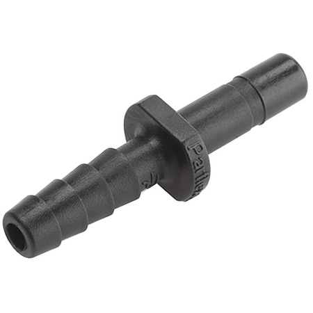 Trueseal Barbed Fitting Adapter, 3/8 in Tube Size, PVDF, Black FB6TCB6