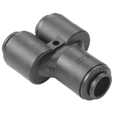 Trueseal Push-Fit Wye Fitting, 1/4 in Tube Size, PVDF, Black FB4WY4-HBLK
