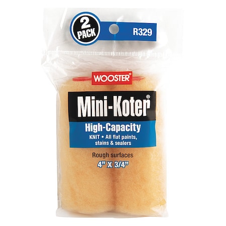 Wooster 4" Mini Paint Roller Cover, 3/4" Nap, Fabric R329-4