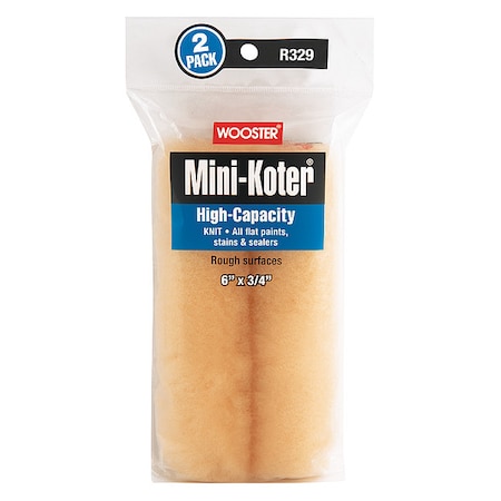 Wooster 6" Mini Paint Roller Cover, 3/4" Nap, Fabric R329-6