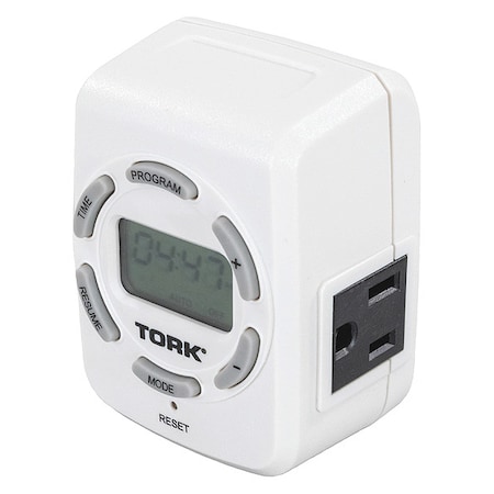 TORK Plug In Timer, Digital, 15 A 458Z