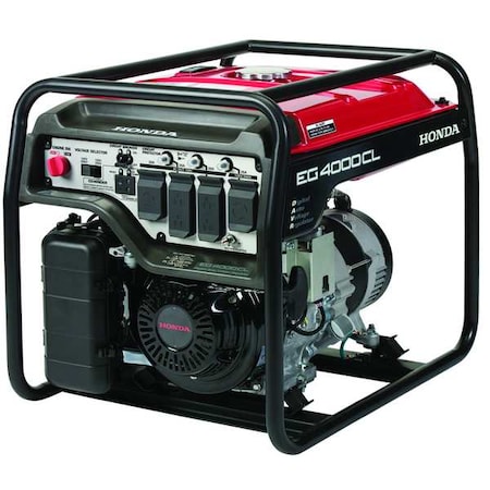 Honda Portable Generator, Gasoline, 3,500 W Rated, 4,000 W Surge, Recoil Start, 120/240V AC EG4000LAN2