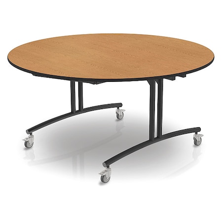 Palmer Hamilton Round Folding Table, 60 in W, 30 in H, Golden Oak PHLIP20-3060RD-OB