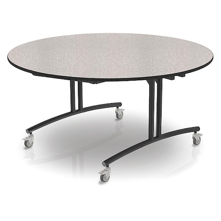 Palmer Hamilton Round Folding Table, 60 in W, 30 in H, White Nebula PHLIP20-3060RD-WNB