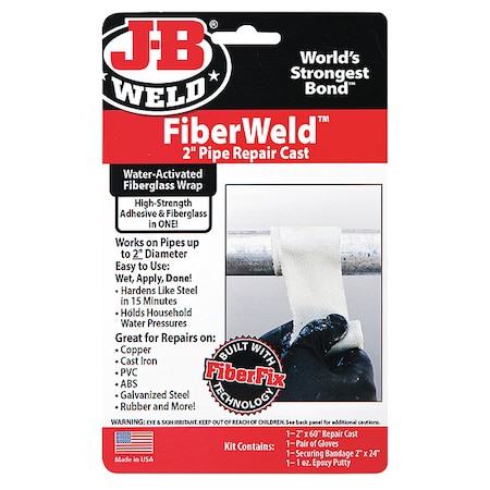 J-B Weld Pipe Repair Kit, 2"W x 5'L, White 38260