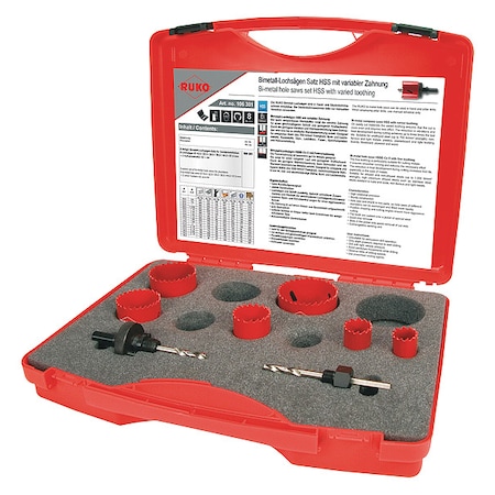 Rothenberger Hole Saw Kit, 8pcs, Sizes:19 mm-57 mm 106301