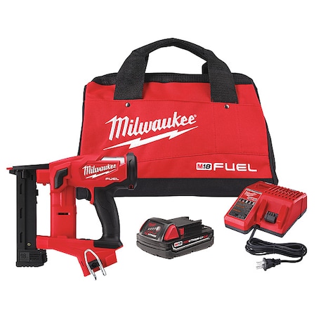 Milwaukee Tool M18 FUEL 18 Gauge 1/4 in. Narrow Crown Stapler Kit 2749-21CT