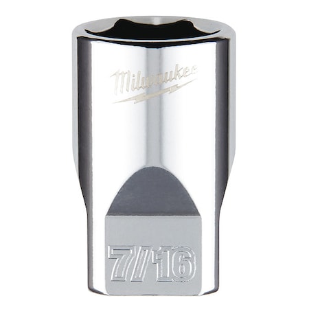 Milwaukee Tool 1/4 in. Drive 7/16 in. SAE 6-Point Socket with FOUR FLAT Sides 45-34-9008