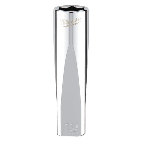 Milwaukee Tool 3/8 in. Drive 12mm Metric 6-Point Deep Socket with FOUR FLAT Sides 45-34-0012