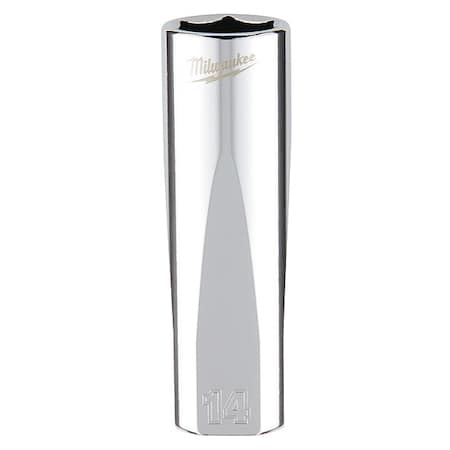 Milwaukee Tool 3/8 in. Drive 14mm Metric 6-Point Deep Socket with FOUR FLAT Sides 45-34-0014