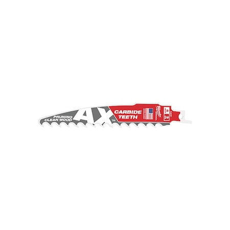 Milwaukee Tool 6 in. 3 TPI SAWZALL THE AX w/ Carbide Teeth Reciprocating Saw Blade for Pruning & Clean Wood 48-00-5231