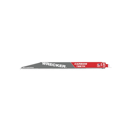 Milwaukee Tool 12 in. 6 TPI SAWZALL THE WRECKER with CARBIDE TEETH Multi-Material Reciprocating Saw Blade (1 pk) 48-00-5243
