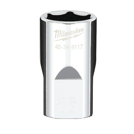 Milwaukee Tool 1/2 in. Drive 16mm Metric 6-Point Socket with FOUR FLAT Sides 45-34-9117