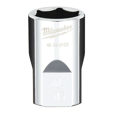 Milwaukee Tool 1/2 in. Drive 11/16 in. SAE 6-Point Socket with FOUR FLAT Sides 45-34-9103