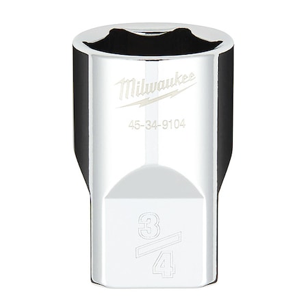 Milwaukee Tool 1/2 in. Drive 3/4 in. SAE 6-Point Socket with FOUR FLAT Sides 45-34-9104