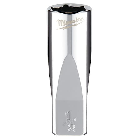 Milwaukee Tool 1/4 in. Drive 1/2 in. SAE 6-Point Deep Socket with FOUR FLAT Sides 45-34-9020