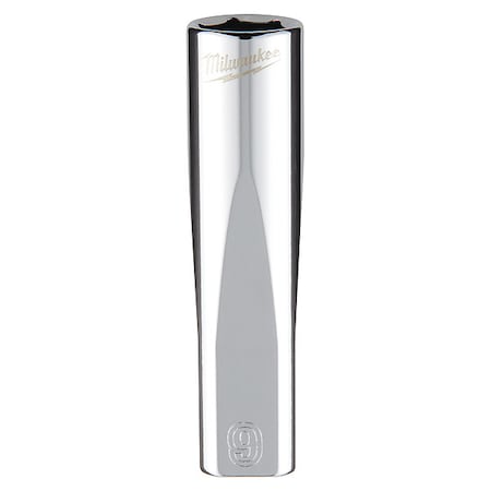 Milwaukee Tool 1/4 in. Drive 9mm Metric 6-Point Deep Socket with FOUR FLAT Sides 45-34-9047