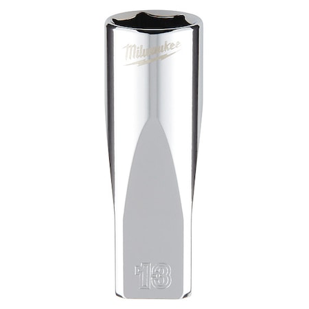 Milwaukee Tool 1/4 in. Drive 13mm Metric 6-Point Deep Socket with FOUR FLAT Sides 45-34-9051