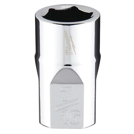Milwaukee Tool 3/8 in. Drive 7/16 in. SAE 6-Point Socket with FOUR FLAT Sides 45-34-9063