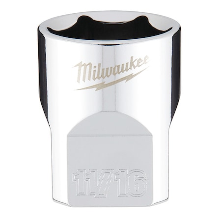 Milwaukee Tool 3/8 in. Drive 11/16 in. SAE 6-Point Socket with FOUR FLAT Sides 45-34-9067