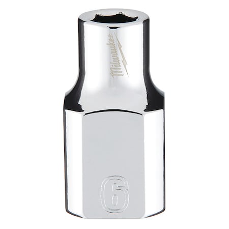 Milwaukee Tool 3/8 in. Drive 6mm Metric 6-Point Socket with FOUR FLAT Sides 45-34-9076